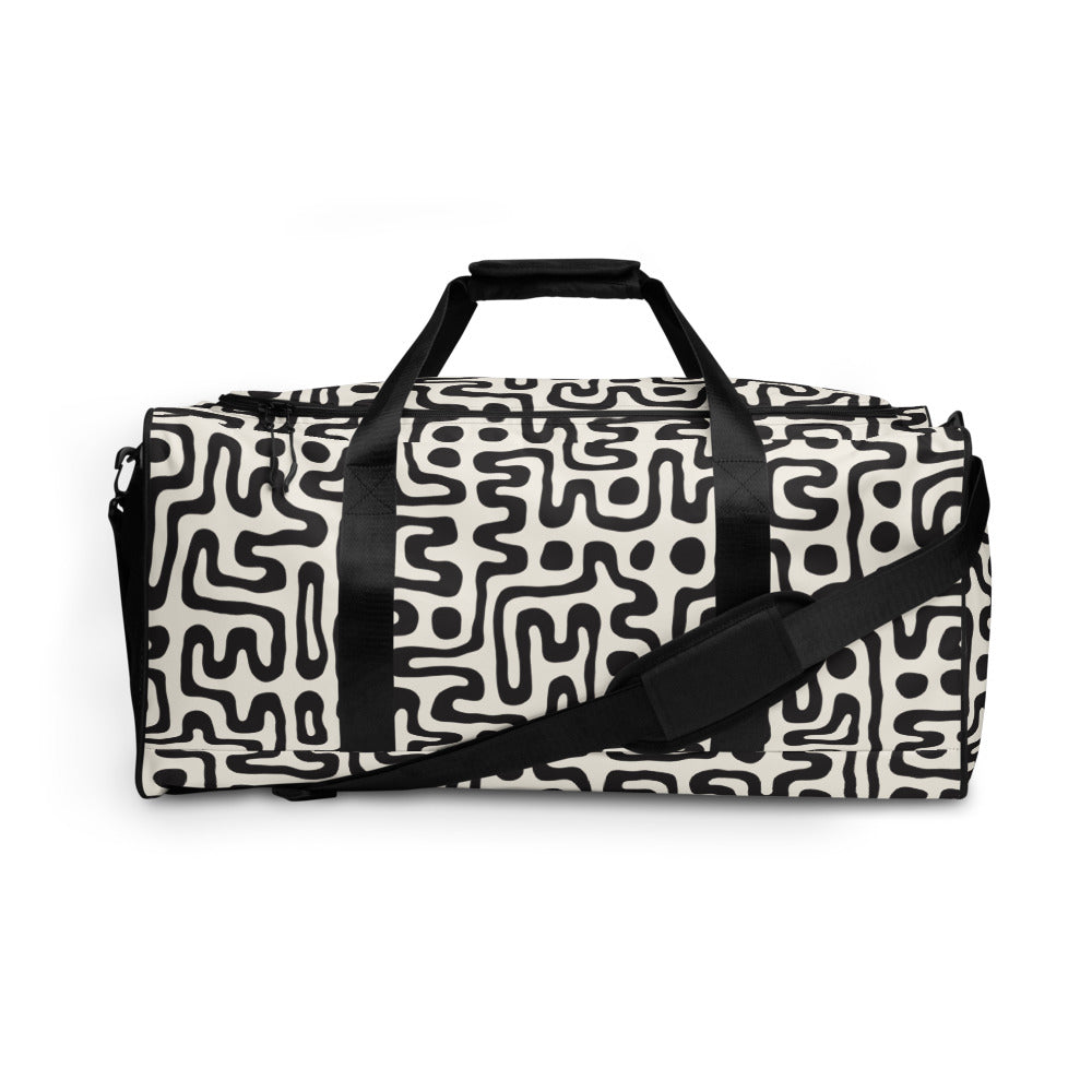 Hand Drawn Labyrinth 100% Polyester Duffle Bag by The Photo Access