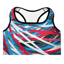 Load image into Gallery viewer, Colorful Thin Lines Art Padded Sports Bra by The Photo Access
