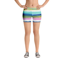 Load image into Gallery viewer, Colorful Oil Paint Stripes Spandex Shorts by The Photo Access
