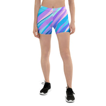 Lade das Bild in den Galerie-Viewer, Blue Pink Abstract Eighties Spandex Shorts by The Photo Access
