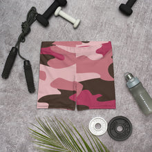 将图片加载到图库查看器，Pink Camouflage Spandex Shorts by The Photo Access
