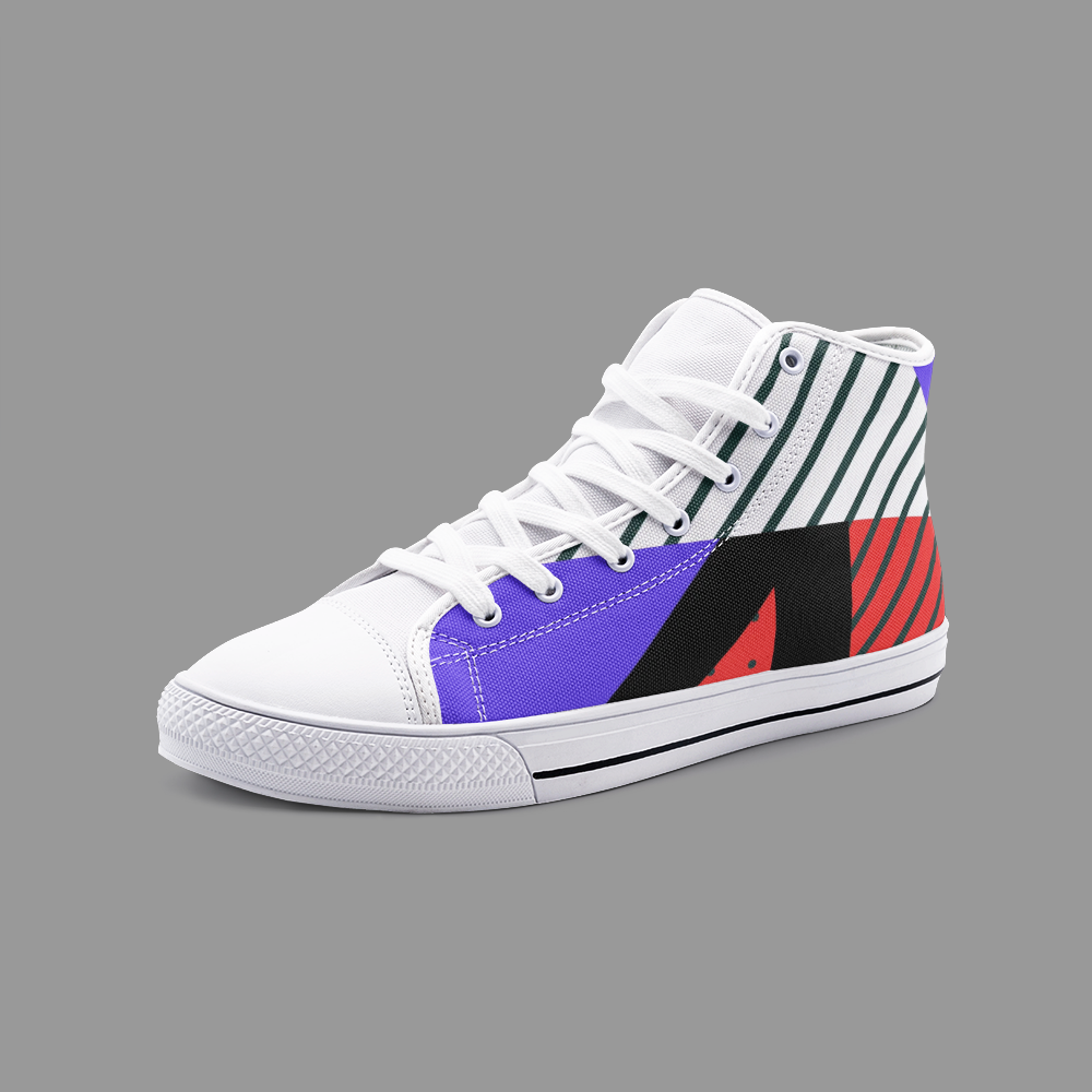 Neo Memphis Patches Stickers Unisex High Top Canvas Shoes by The Photo Access