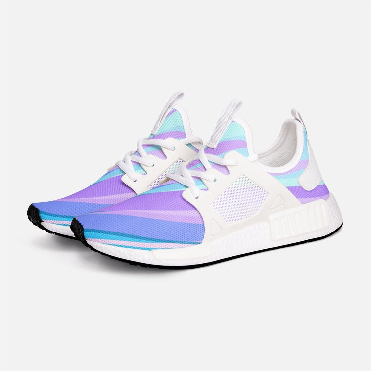 Blue Pink Abstract Eighties Unisex Lightweight Sneaker by The Photo Access