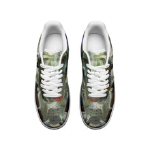 गैलरी व्यूवर में इमेज लोड करें, Abstract Fluid Lines of Movement Muted Tones Unisex Low Top Leather Sneakers by The Photo Access
