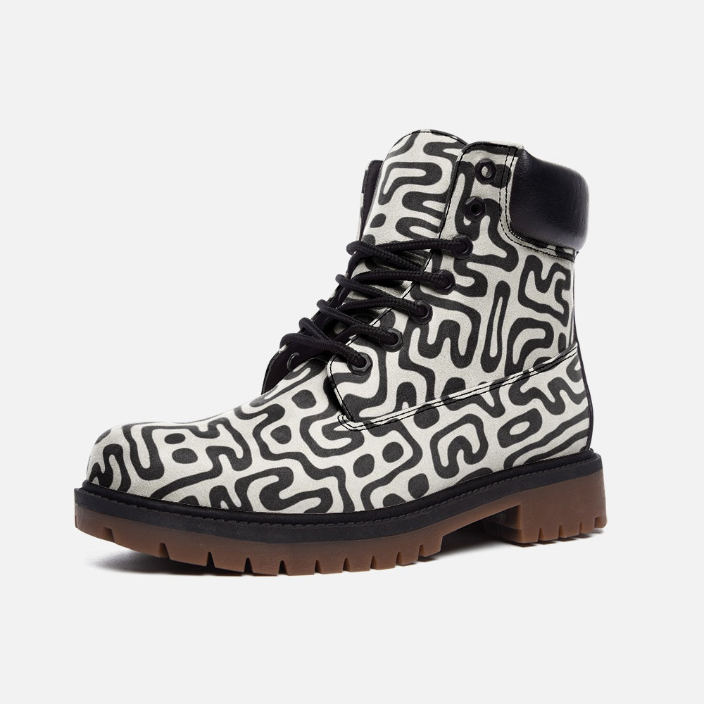 Hand Drawn Labyrinth Casual Leather Lightweight boots TB by The Photo Access
