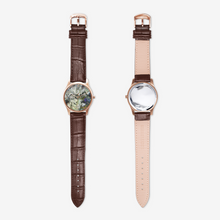 Load image into Gallery viewer, Abstract Fluid Lines of Movement Muted Tones Classic Fashion Unisex Print Gold Quartz Watch Dial by The Photo Access
