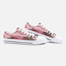 Load image into Gallery viewer, Pink Camouflage Unisex Low Top Canvas Shoes by The Photo Access
