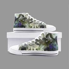 Load image into Gallery viewer, Abstract Fluid Lines of Movement Muted Tones Unisex High Top Canvas Shoes by The Photo Access
