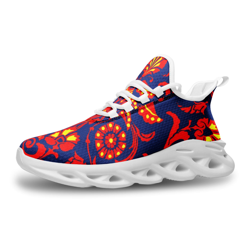 Wallpaper Damask Floral Unisex Bounce Mesh Knit Sneakers by The Photo Access