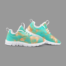 Load image into Gallery viewer, Aqua &amp; Gold Modern Artistic Digital Pattern Unisex Lightweight Sneaker City Runner by The Photo Access
