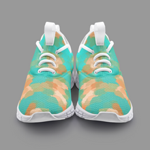 Load image into Gallery viewer, Aqua &amp; Gold Modern Artistic Digital Pattern Unisex Lightweight Sneaker City Runner by The Photo Access
