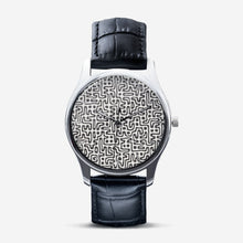 Load image into Gallery viewer, Hand Drawn Labyrinth Classic Fashion Unisex Print Silver Quartz Watch Dial by The Photo Access
