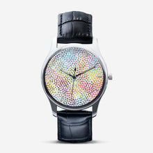 Load image into Gallery viewer, Colorful Neo Memphis Geometric Pattern Classic Fashion Unisex Print Silver Quartz Watch Dial by The Photo Access
