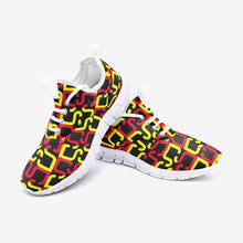 Load image into Gallery viewer, Abstract Red &amp; Yellow Geometric Unisex Lightweight Sneaker City Runner by The Photo Access
