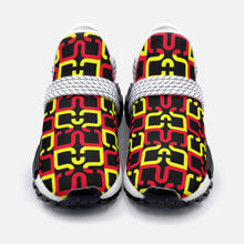 Load image into Gallery viewer, Abstract Red &amp; Yellow Geometric Unisex Lightweight Sneaker S-1 by The Photo Access
