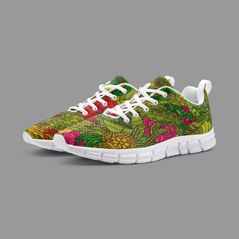 Hand Drawn Floral Seamless Pattern Unisex Lightweight Sneaker Athletic Sneakers by The Photo Access
