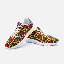 Load image into Gallery viewer, Abstract Red &amp; Yellow Geometric Unisex Lightweight Sneaker Athletic Sneakers by The Photo Access
