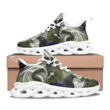 Load image into Gallery viewer, Abstract Fluid Lines of Movement Muted Tones Unisex Bounce Mesh Knit Sneakers by The Photo Access

