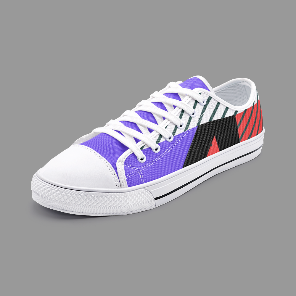 Neo Memphis Patches Stickers Unisex Low Top Canvas Shoes by The Photo Access