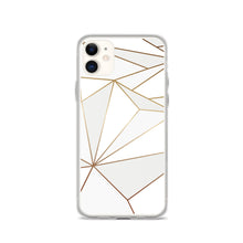गैलरी व्यूवर में इमेज लोड करें, Abstract White Polygon with Gold Line iPhone Case by The Photo Access
