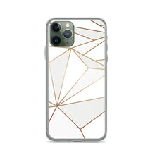 Lade das Bild in den Galerie-Viewer, Abstract White Polygon with Gold Line iPhone Case by The Photo Access
