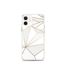 Lade das Bild in den Galerie-Viewer, Abstract White Polygon with Gold Line iPhone Case by The Photo Access
