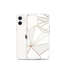 गैलरी व्यूवर में इमेज लोड करें, Abstract White Polygon with Gold Line iPhone Case by The Photo Access
