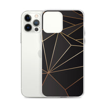 Load image into Gallery viewer, Abstract Black Polygon with Gold Line iPhone Case by The Photo Access
