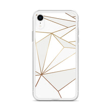 将图片加载到图库查看器，Abstract White Polygon with Gold Line iPhone Case by The Photo Access
