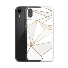 将图片加载到图库查看器，Abstract White Polygon with Gold Line iPhone Case by The Photo Access
