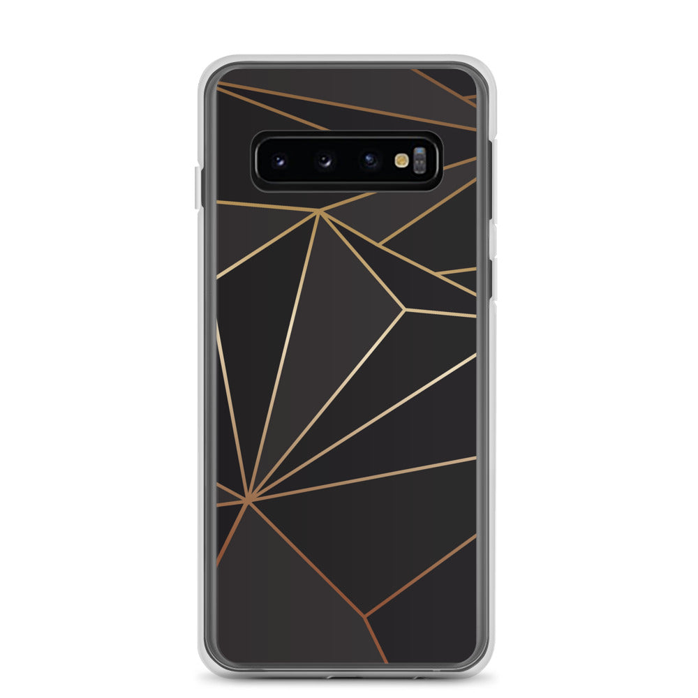 Abstract Black Polygon with Gold Line Samsung Case by The Photo Access