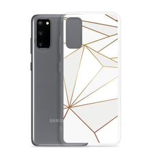 Load image into Gallery viewer, Abstract White Polygon with Gold Line Samsung Case by The Photo Access
